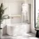 Turku 1600 Space Saving Shower Bath & Premium 8mm Easy Clean Chrome Framed Bath Screen - Right