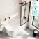Turku 1600 Space Saving Shower Bath & Premium 8mm Easy Clean Matt Black Framed Bath Screen - Right