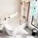 Turku 1600 Space Saving Shower Bath & Premium 8mm Brushed Copper Framed Bath Screen - Right