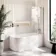Turku 1600 Space Saving Shower Bath & 6mm Easy Clean Chrome Folding Bath Screen - Right Handed