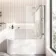 Turku 1600 Space Saving Shower Bath & 6mm Easy Clean Chrome Folding Bath Screen - Right Handed