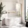 Turku 1600 Space Saving Shower Bath & 6mm Easy Clean Brushed Brass Folding Bath Screen - Right