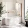 Turku 1600 Space Saving Shower Bath & 6mm Easy Clean Brushed Copper Folding Bath Screen - Right