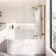 Turku 1600 Space Saving Shower Bath & 6mm Easy Clean Brushed Copper Folding Bath Screen - Right