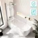 Turku 1700 Space Saving Shower Bath & 6mm Easy Clean Chrome Bath Screen - Left Handed