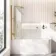 Turku 1700 Space Saving Shower Bath & 6mm Easy Clean Brushed Brass Bath Screen - Left Handed
