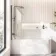 Turku 1700 Space Saving Shower Bath & 6mm Easy Clean Brushed Gunmetal Bath Screen - Left Handed