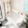 Turku 1700 Space Saving Shower Bath & 6mm Easy Clean Brushed Copper Bath Screen - Left Handed