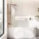 Turku 1700 Space Saving Shower Bath & 6mm Easy Clean Brushed Copper Bath Screen - Left Handed