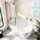 Turku 1700 Space Saving Shower Bath & Premium 8mm Easy Clean Chrome Framed Bath Screen - Left
