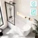 Turku 1700 Space Saving Shower Bath & Premium 8mm Easy Clean Matt Black Framed Bath Screen - Left