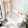 Turku 1700 Space Saving Shower Bath & Premium 8mm Brushed Brass Framed Bath Screen - Left