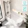 Turku 1700 Space Saving Shower Bath & Premium 8mm Brushed Gunmetal Framed Bath Screen - Left