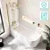 Turku 1700 Space Saving Shower Bath & 6mm Easy Clean Brushed Brass Folding Bath Screen - Left