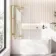 Turku 1700 Space Saving Shower Bath & 6mm Easy Clean Brushed Brass Folding Bath Screen - Left