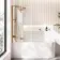 Turku 1700 Space Saving Shower Bath & 6mm Easy Clean Brushed Copper Folding Bath Screen - Left