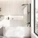 Turku 1700 Space Saving Shower Bath & 6mm Easy Clean Matt Black Bath Screen - Right Handed
