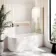 Turku 1700 Space Saving Shower Bath & 6mm Easy Clean Brushed Brass Bath Screen - Right Handed
