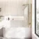 Turku 1700 Space Saving Shower Bath & 6mm Easy Clean Brushed Brass Bath Screen - Right Handed