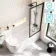 Turku 1700 Space Saving Shower Bath & Premium 8mm Easy Clean Matt Black Framed Bath Screen - Right