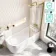 Turku 1700 Space Saving Shower Bath & Premium 8mm Brushed Brass Framed Bath Screen - Right