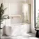 Turku 1700 Space Saving Shower Bath & Premium 8mm Brushed Brass Framed Bath Screen - Right