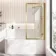 Turku 1700 Space Saving Shower Bath & Premium 8mm Brushed Brass Framed Bath Screen - Right