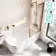 Turku 1700 Space Saving Shower Bath & Premium 8mm Brushed Copper Framed Bath Screen - Right