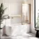 Turku 1700 Space Saving Shower Bath & Premium 8mm Brushed Copper Framed Bath Screen - Right