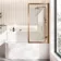 Turku 1700 Space Saving Shower Bath & Premium 8mm Brushed Copper Framed Bath Screen - Right