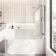 Turku 1700 Space Saving Shower Bath & 6mm Easy Clean Chrome Folding Bath Screen - Right Handed
