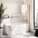 Turku 1700 Space Saving Shower Bath & 6mm Easy Clean Brushed Brass Folding Bath Screen - Right