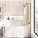 Turku 1700 Space Saving Shower Bath & 6mm Easy Clean Brushed Brass Folding Bath Screen - Right