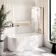 Turku 1700 Space Saving Shower Bath & 6mm Easy Clean Brushed Copper Folding Bath Screen - Right