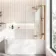 Turku 1700 Space Saving Shower Bath & 6mm Easy Clean Brushed Copper Folding Bath Screen - Right