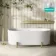 Shore 1700 Matt White Freestanding Bath - Gold Feet