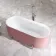Shore 1700 Matt Pink Freestanding Bath - Chrome Feet