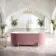 Shore 1700 Matt Pink Freestanding Bath - Gold Feet