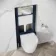 Idaho Pneumatic Wall Hung Toilet Frame and Concealed Cistern with Chrome Flush Plate - Round Buttons