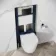 Idaho Pneumatic Wall Hung Toilet Frame and Concealed Cistern with Matt Black Flush Plate