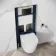 Idaho Pneumatic Wall Hung Toilet Frame and Concealed Cistern with Matt Black Flush Plate