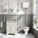 Hudson Traditional Toilet With High-Level Cistern and Chalk White Wooden Seat