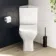 Atlanta Rimless Close Coupled Corner Toilet With Soft Close Seat