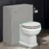 Hudson Traditional Back To Wall Toilet With Cotton White Wooden Seat