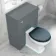 Hudson Traditional Back To Wall Toilet With Inky Blue Wooden Seat - Brushed Brass Hinges