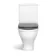 Kansas Traditional Rimless Close Coupled Toilet With Dove Grey Wooden Seat - Brushed Brass Hinges