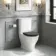 Kansas Traditional Rimless Close Coupled Toilet With Graphite Grey Wooden Seat