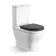 Kansas Traditional Rimless Close Coupled Toilet With Graphite Grey Wooden Seat Brushed Brass Hinges