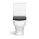 Kansas Traditional Rimless Close Coupled Toilet With Graphite Grey Wooden Seat Brushed Brass Hinges
