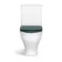 Kansas Traditional Rimless Close Coupled Toilet With Midnight Green Wooden Seat Brass Hinges